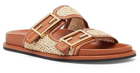 fendi 2 strap sandals